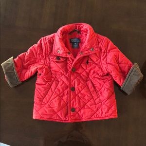 Polo RL Red Quilted Car Coat